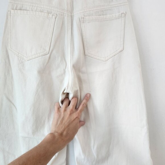 MNG Mango Low-Rise Loose-Fit Wide Leg Jeans Cream Denim Women's S - Picture 11 of 12